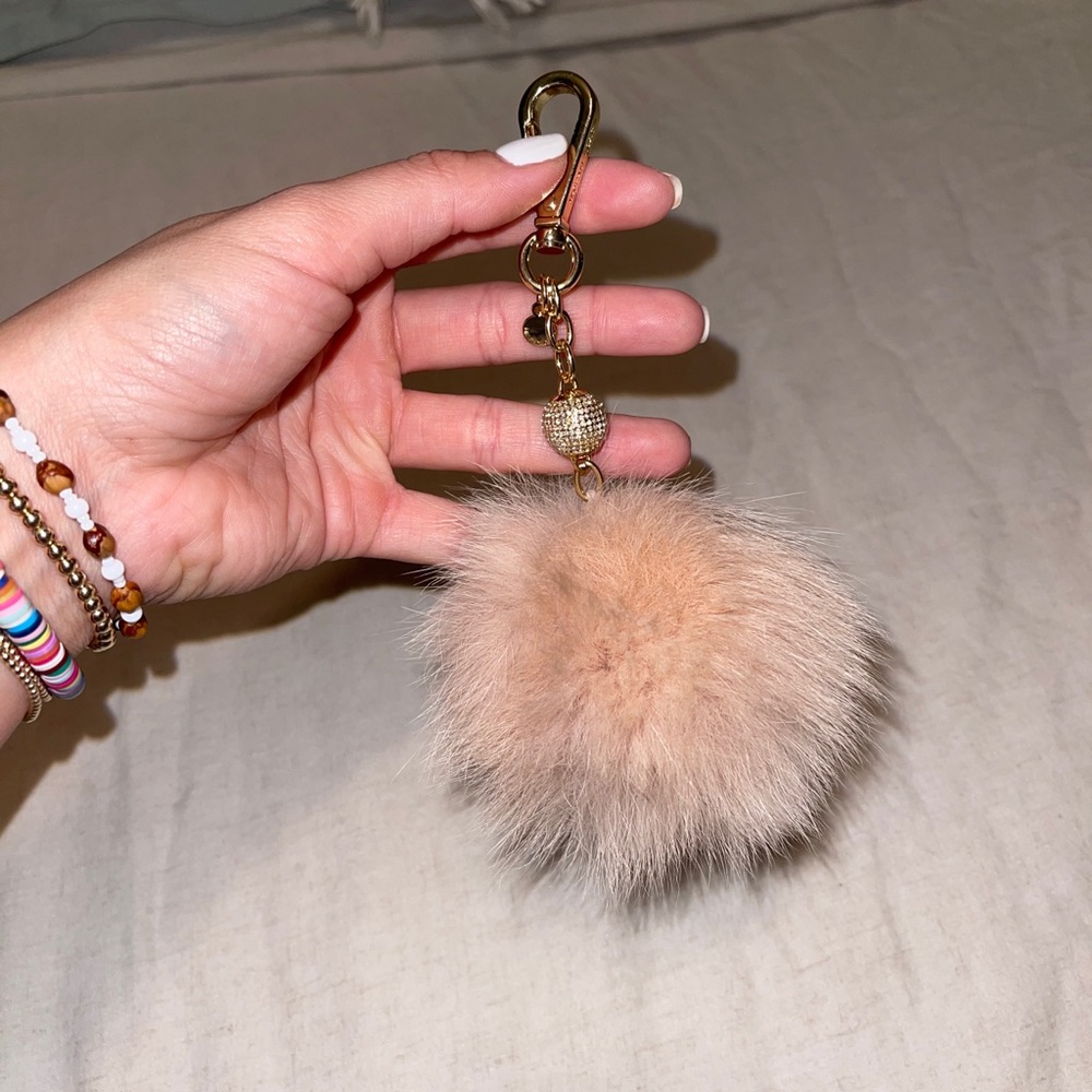 Michael Kors pompom keychain
